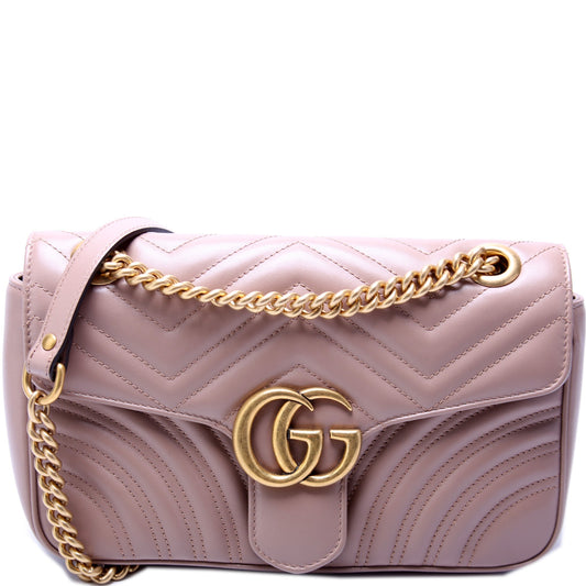 Gucci Marmont Leather Small Flap Shoulder Bag Small Flap