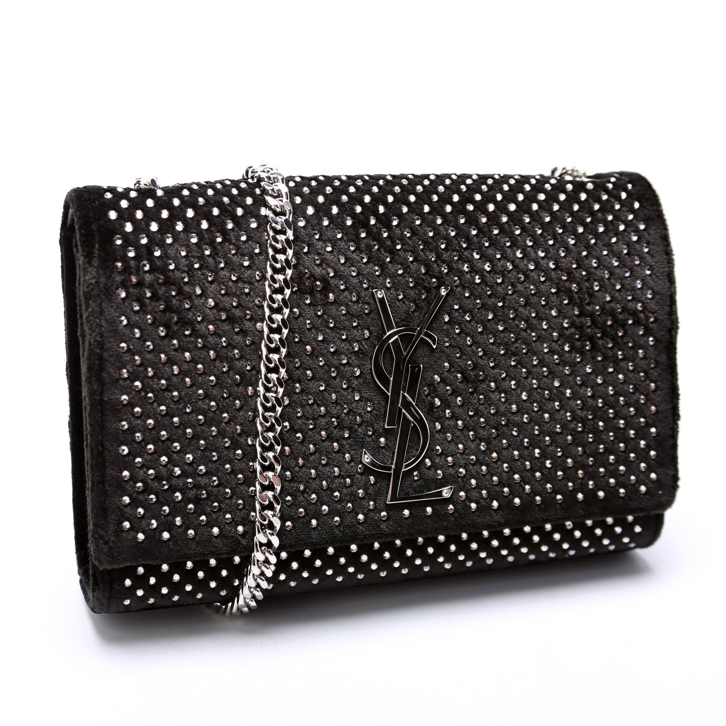 YSL Saint Laurent Saint Laurent Kate Satchel Velvet Rhinestone Bag Small Travel Bag