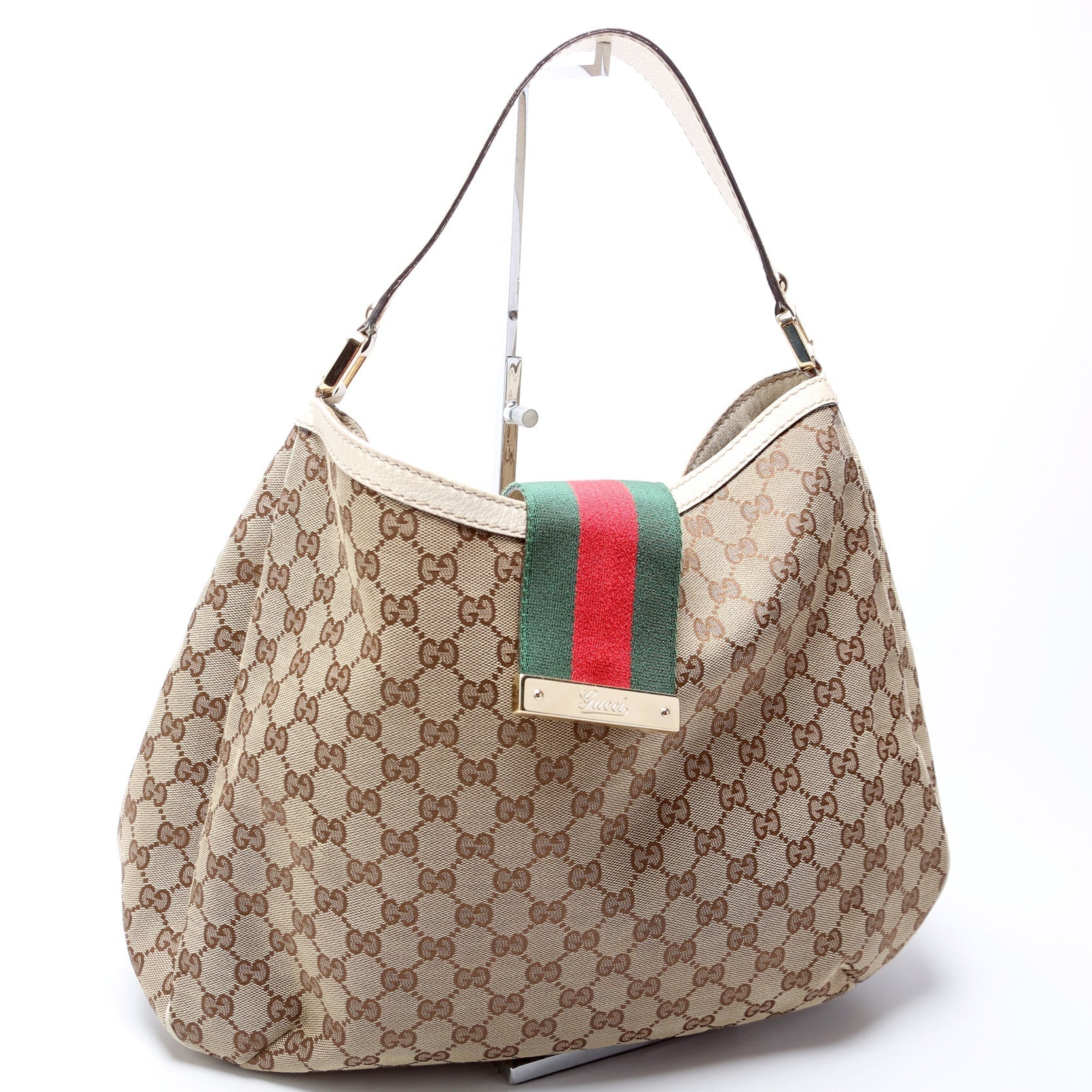 Gucci GG New Ladies Web Canvas Large Shoulder Bag