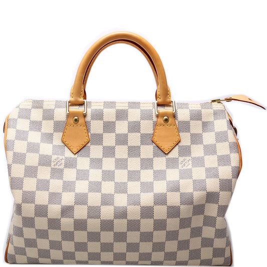 Louis Vuitton Speedy 30 Azur Damier Handbag Azur 4