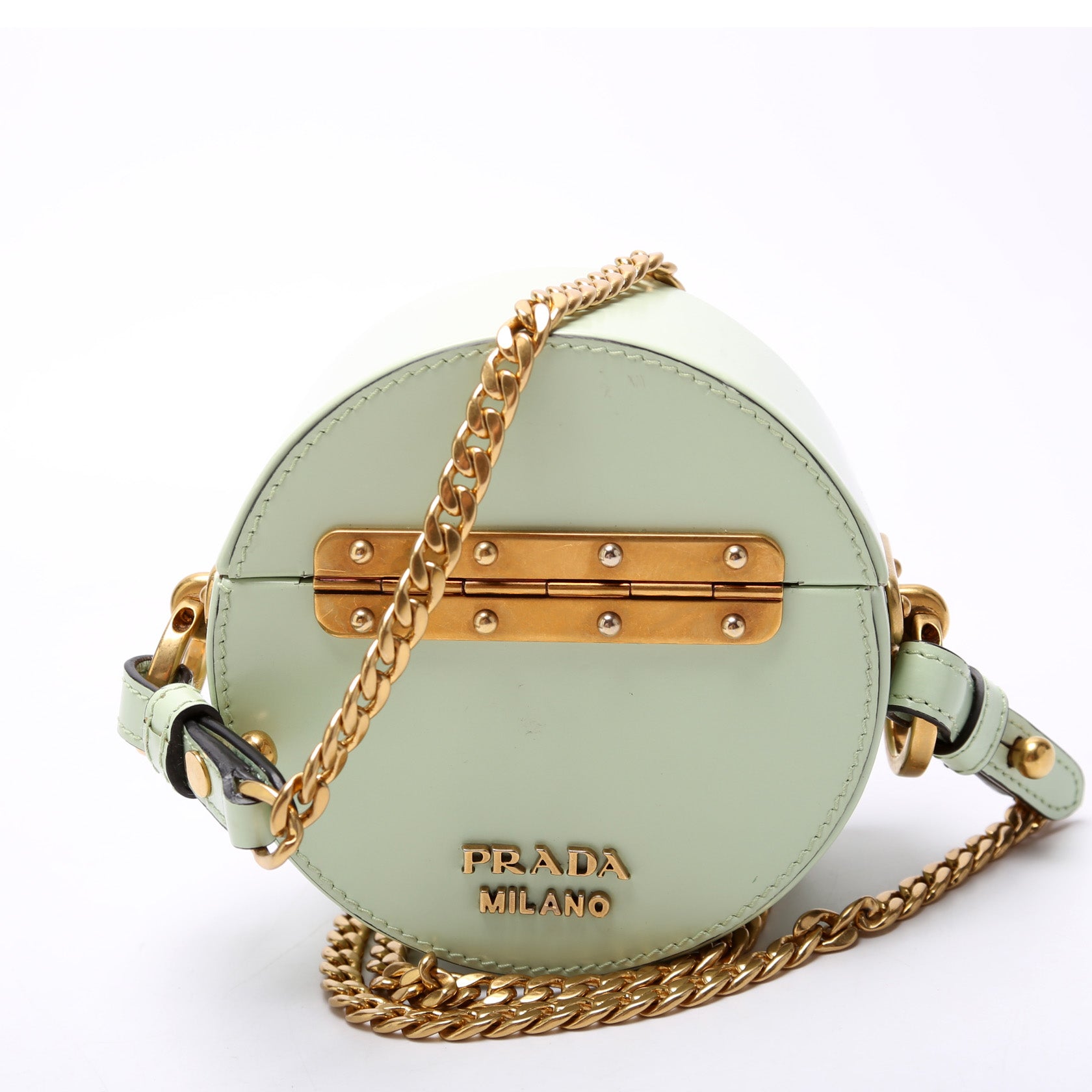 Prada Micro Box Round Bag Leather Travel Bag