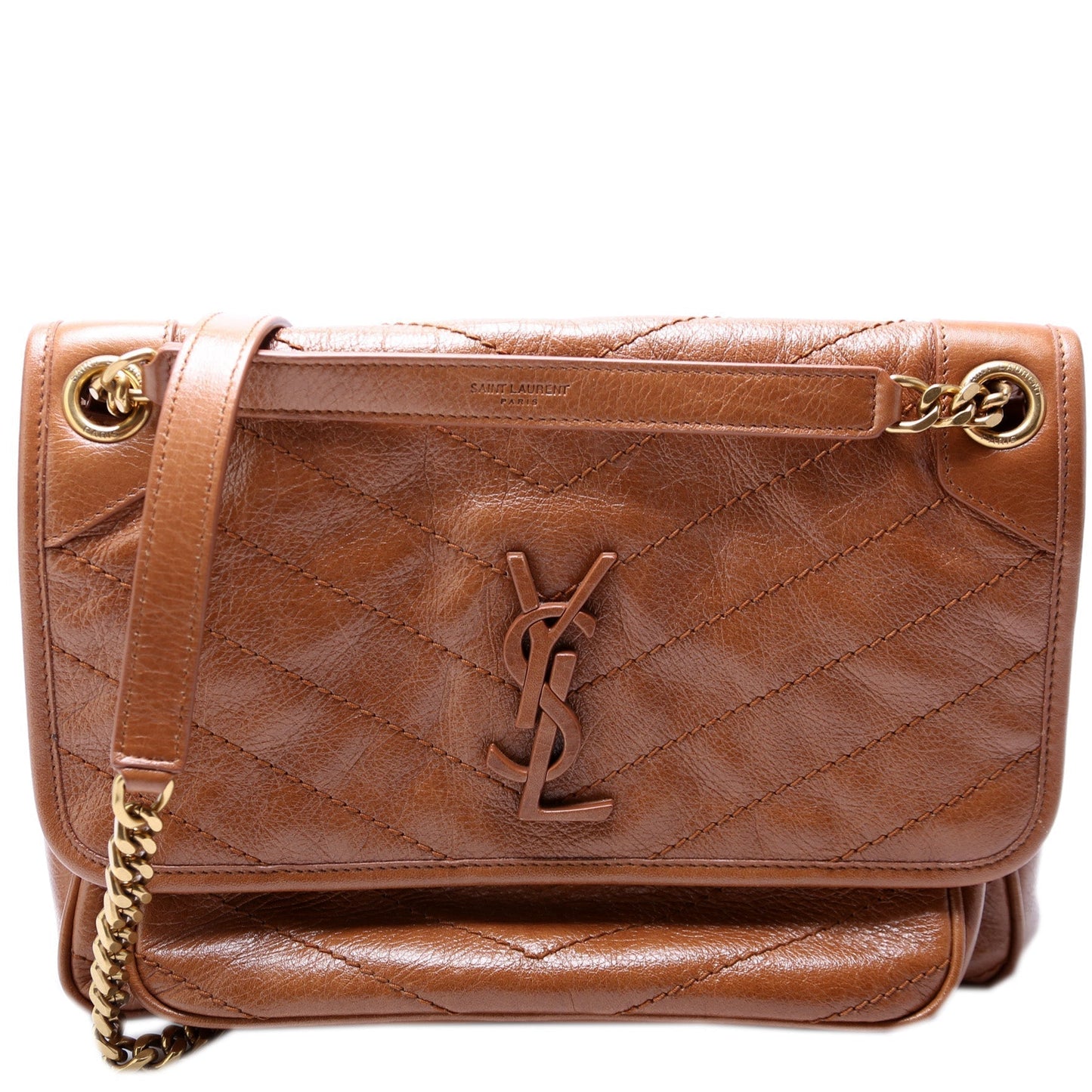 YSL Saint Laurent Niki Crinkle Bag Leather Medium Travel Bag Crinkle Leather 498894
