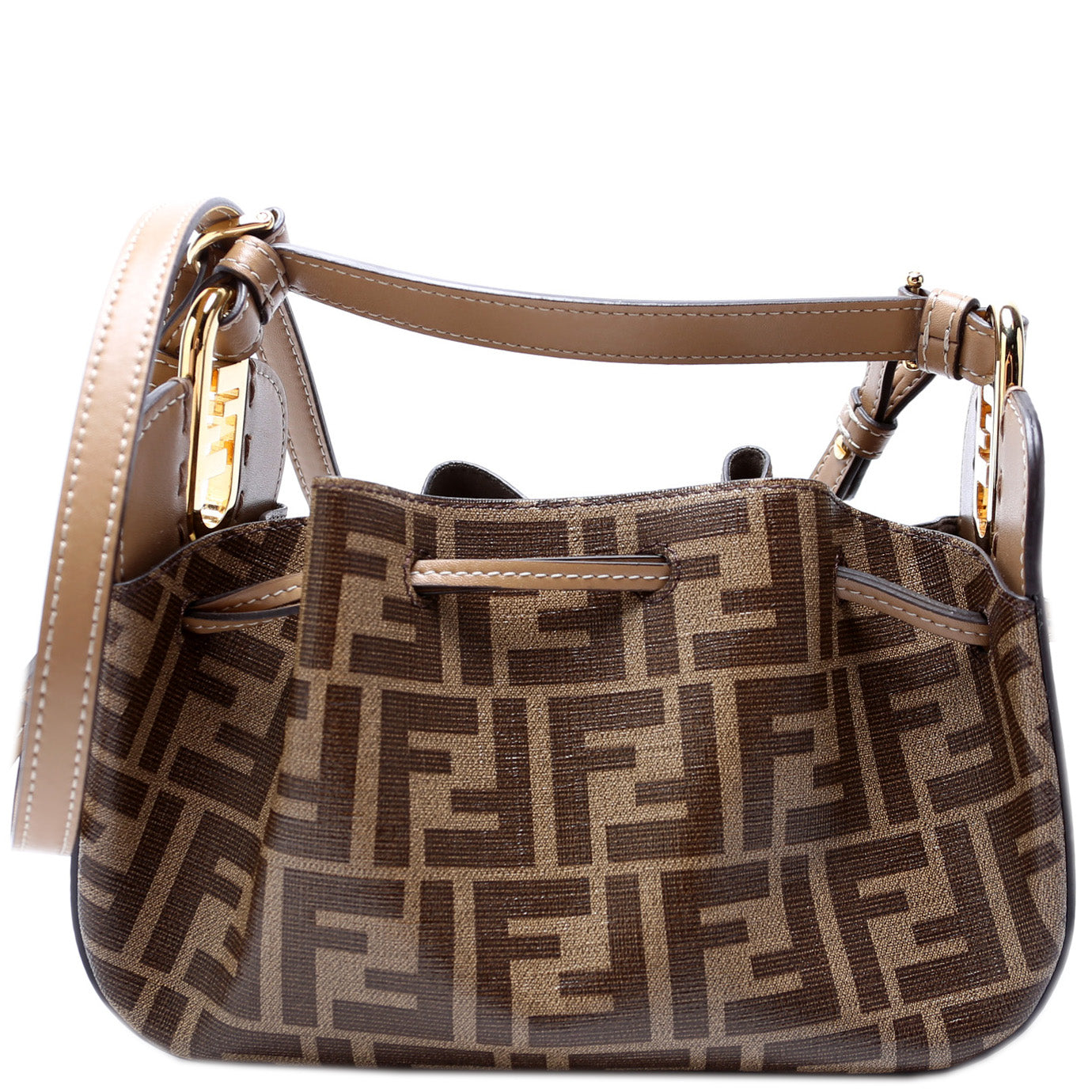 Fendi Zucca Coated Pomodorino Bag Canvas Mini Bucket Bucket Bag