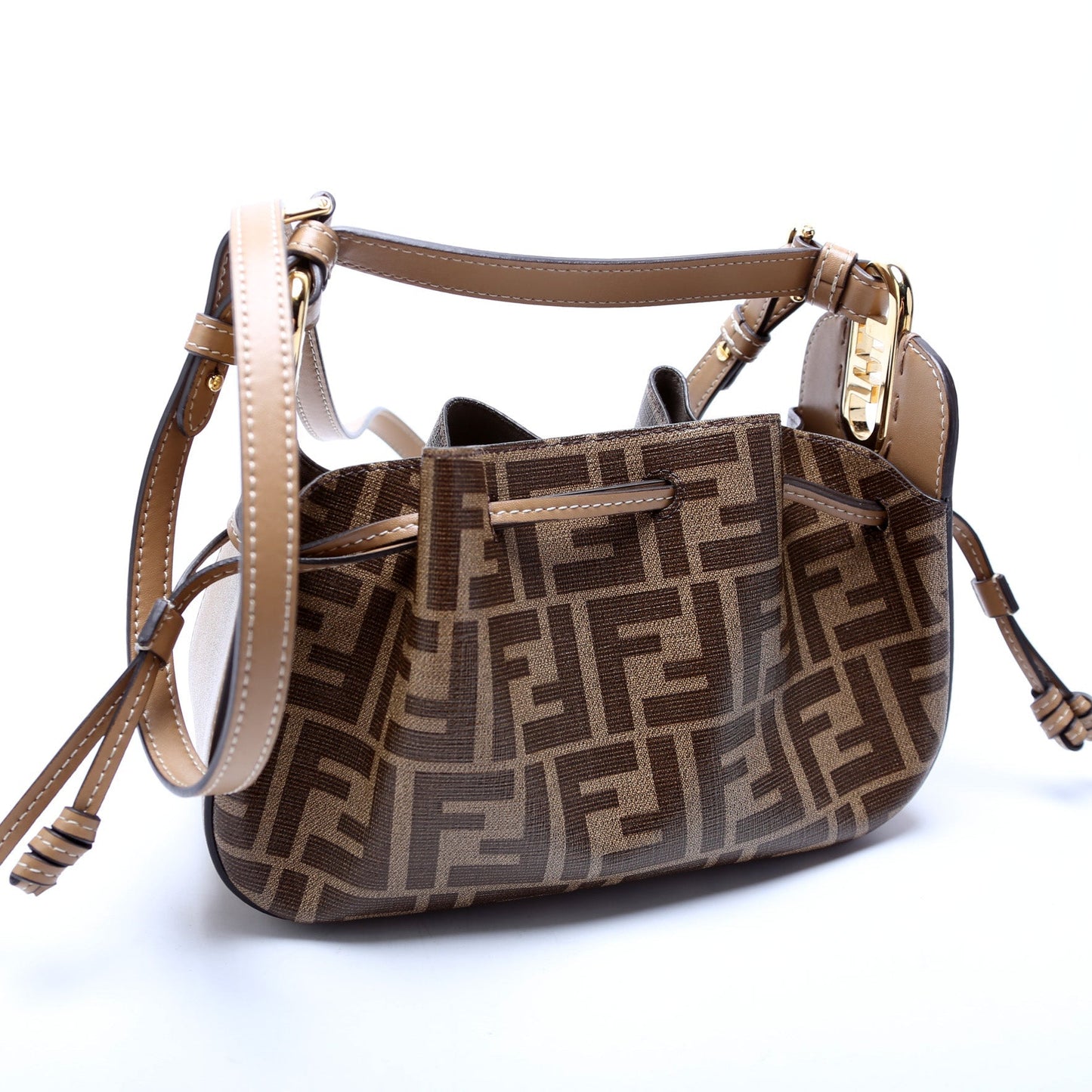 Fendi Zucca Coated Pomodorino Bag Canvas Mini Bucket Bucket Bag
