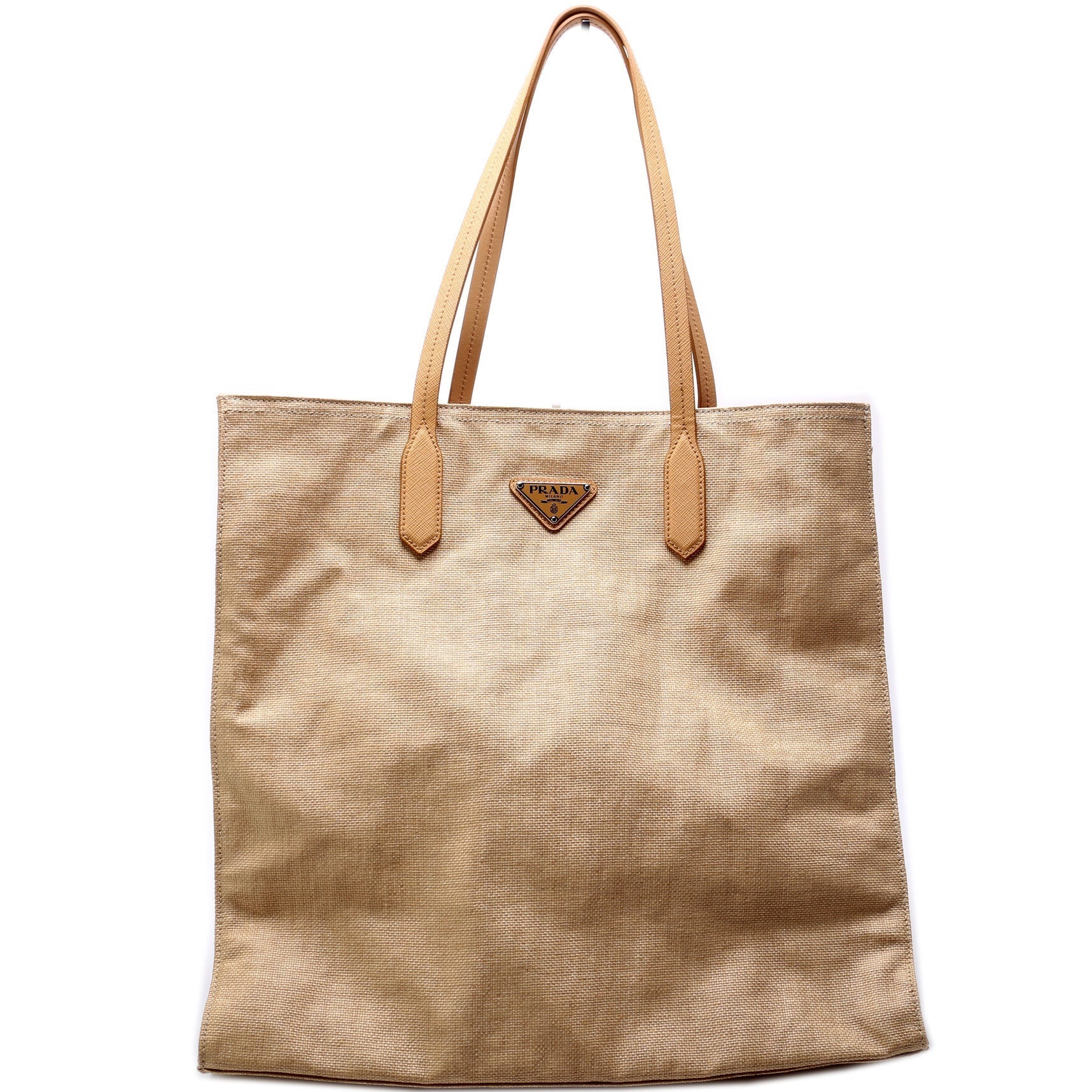 Prada Coated Shopper Tote Bag Canvas