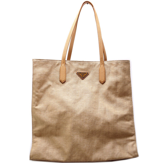 Prada Coated Shopper Tote Bag Canvas