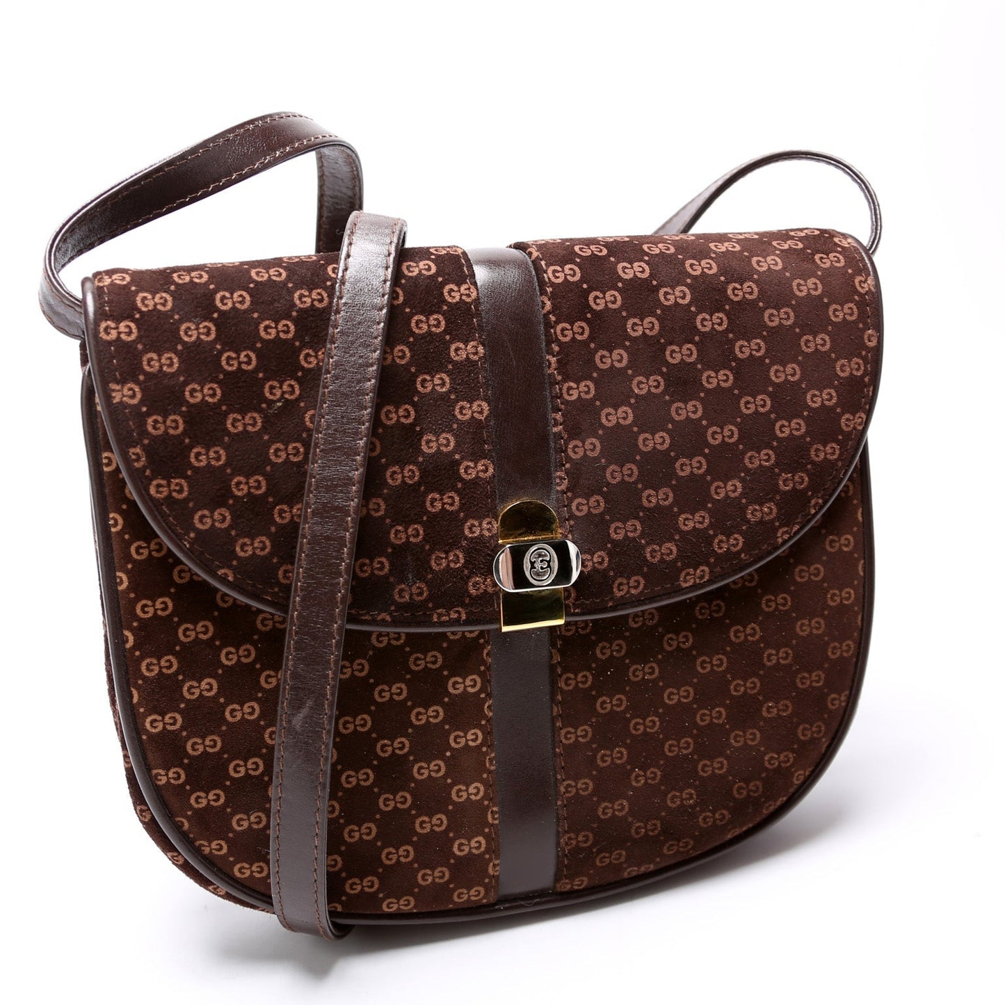 Gucci GG Suede Flap Shoulder Bag