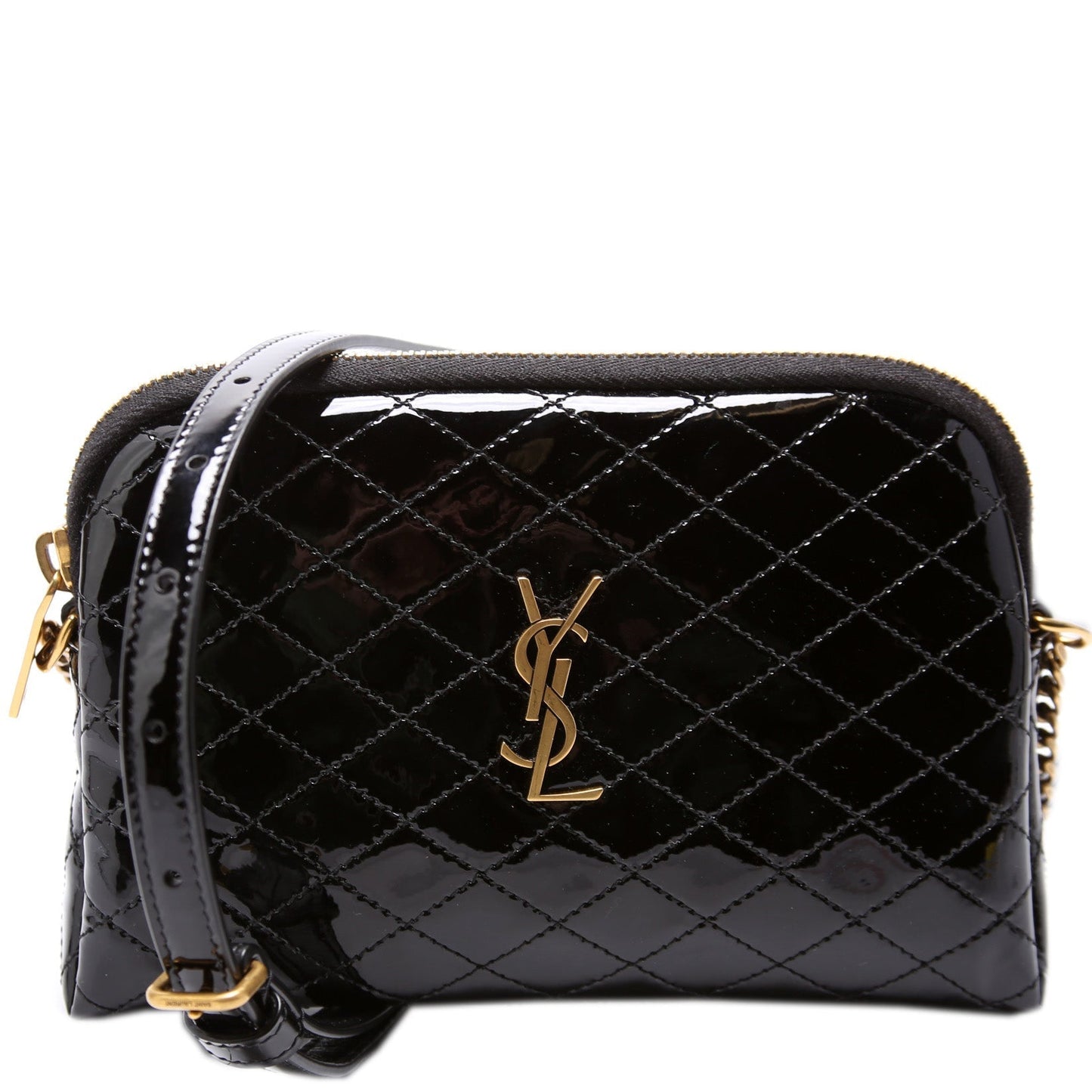 YSL Saint Laurent Saint Laurent Gabby Zip Pouch Patent Bag Chain Travel Bag