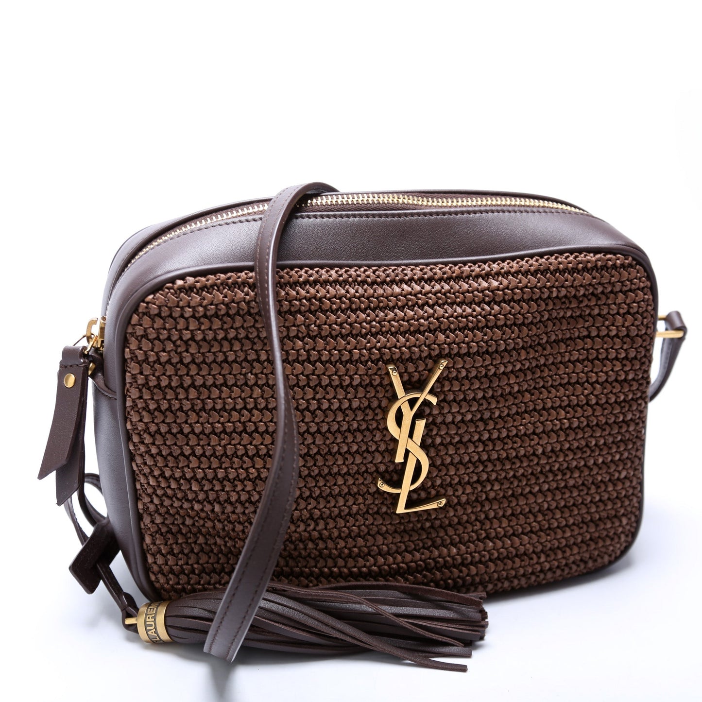 YSL Saint Laurent Saint Laurent Lou Camera Bag Raffia Medium Travel Bag