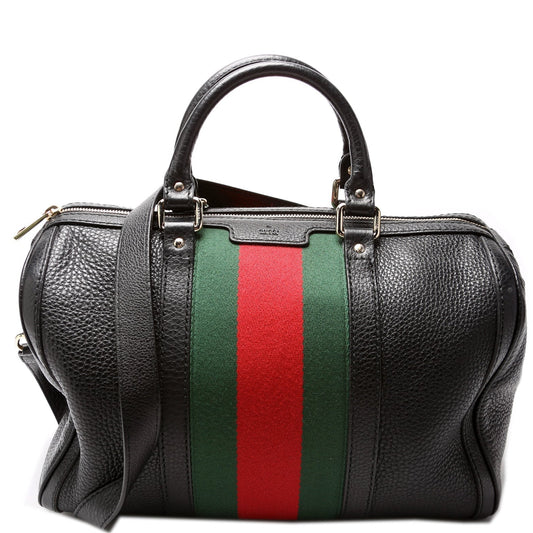 Gucci Boston Web Leather Travel Bag Leather 1