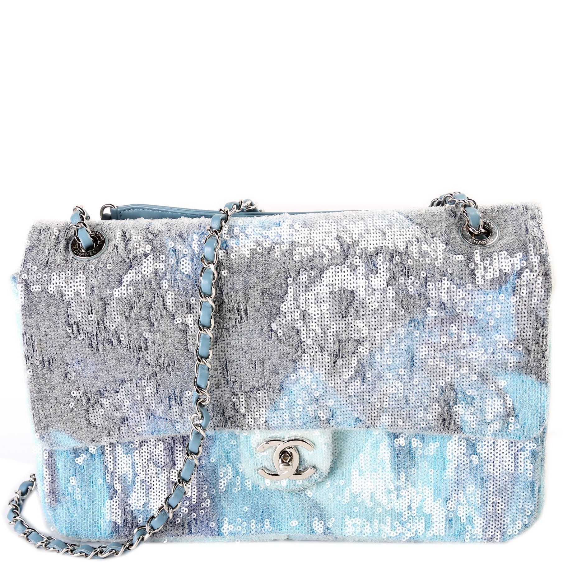 Chanel Waterfall Sequin Single Flap 25M Handbag