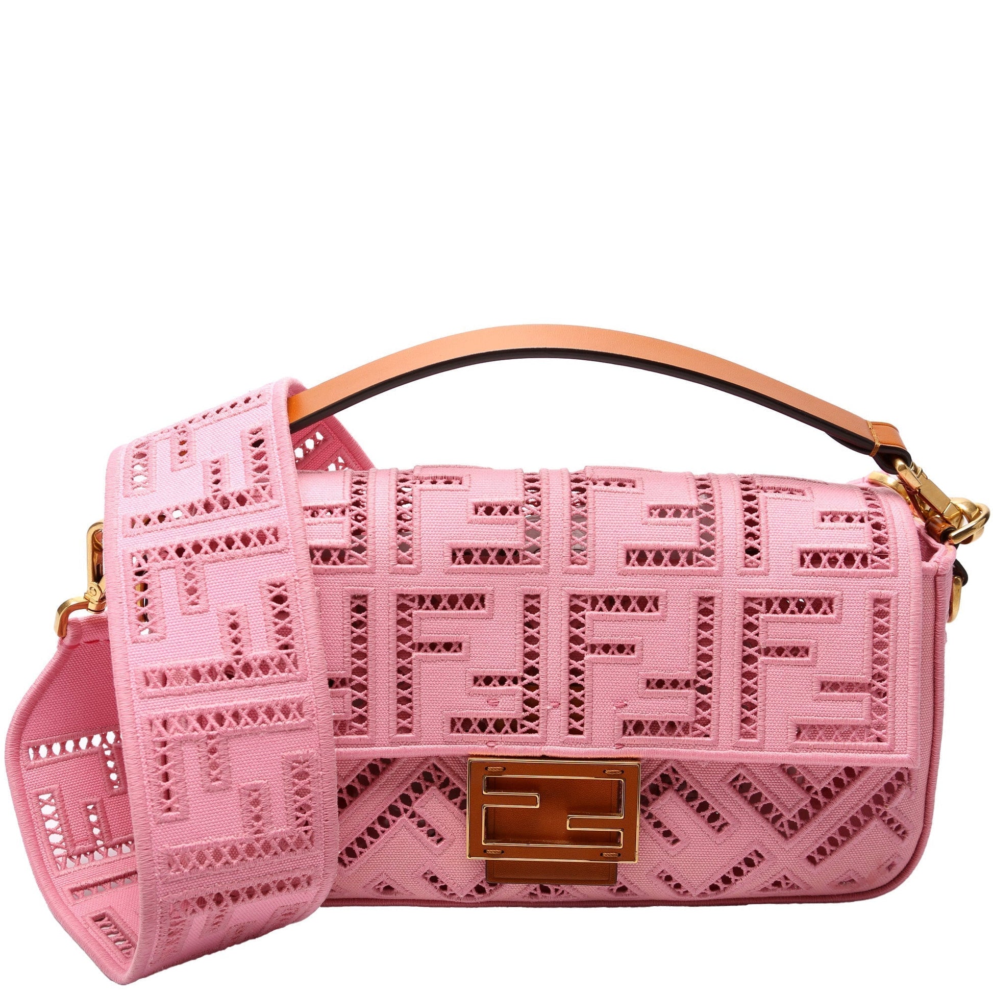 Fendi Baguette Ajour Ff 8Br006 Bag Embroidered Shoulder Bag