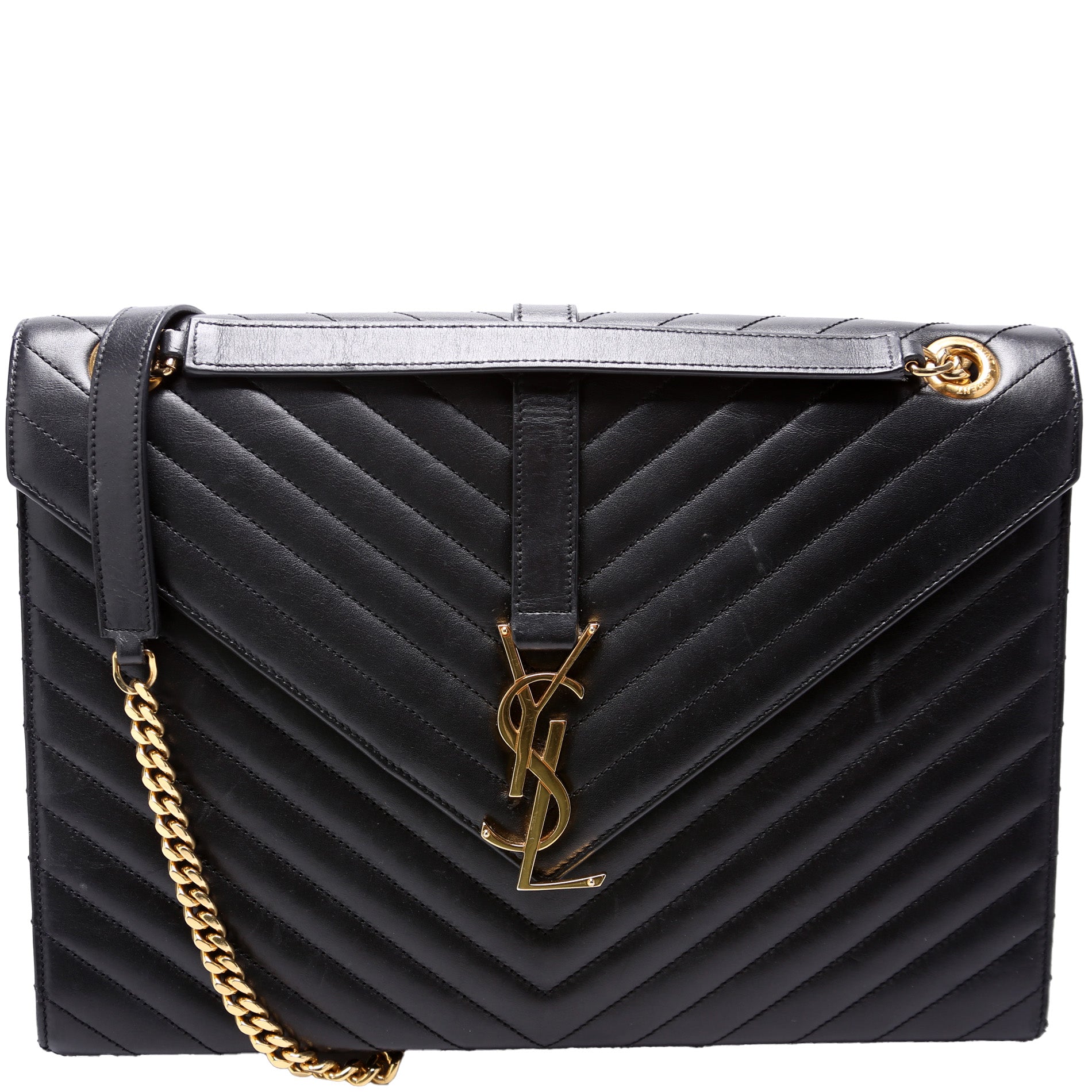 YSL Saint Laurent Envelope Chevron Bag Large Travel Bag Large Chevron 342025