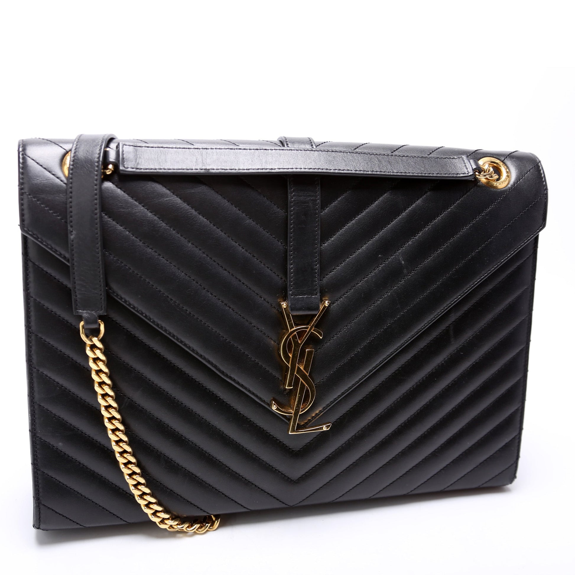YSL Saint Laurent Envelope Chevron Bag Large Travel Bag Large Chevron 342025