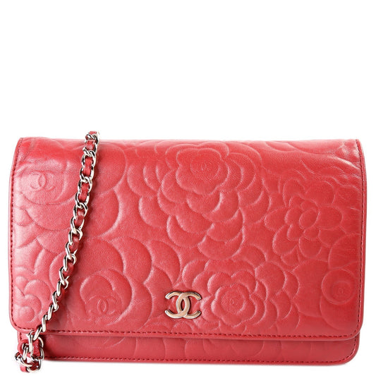 Chanel Camellia Embossed WOC 20M Clutch Bag
