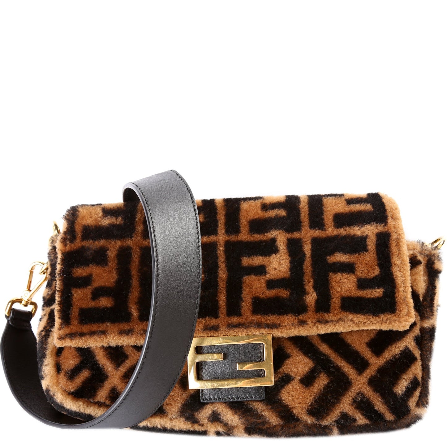 Fendi 8Br600Uette Ff Shearling Bag Travel Bag