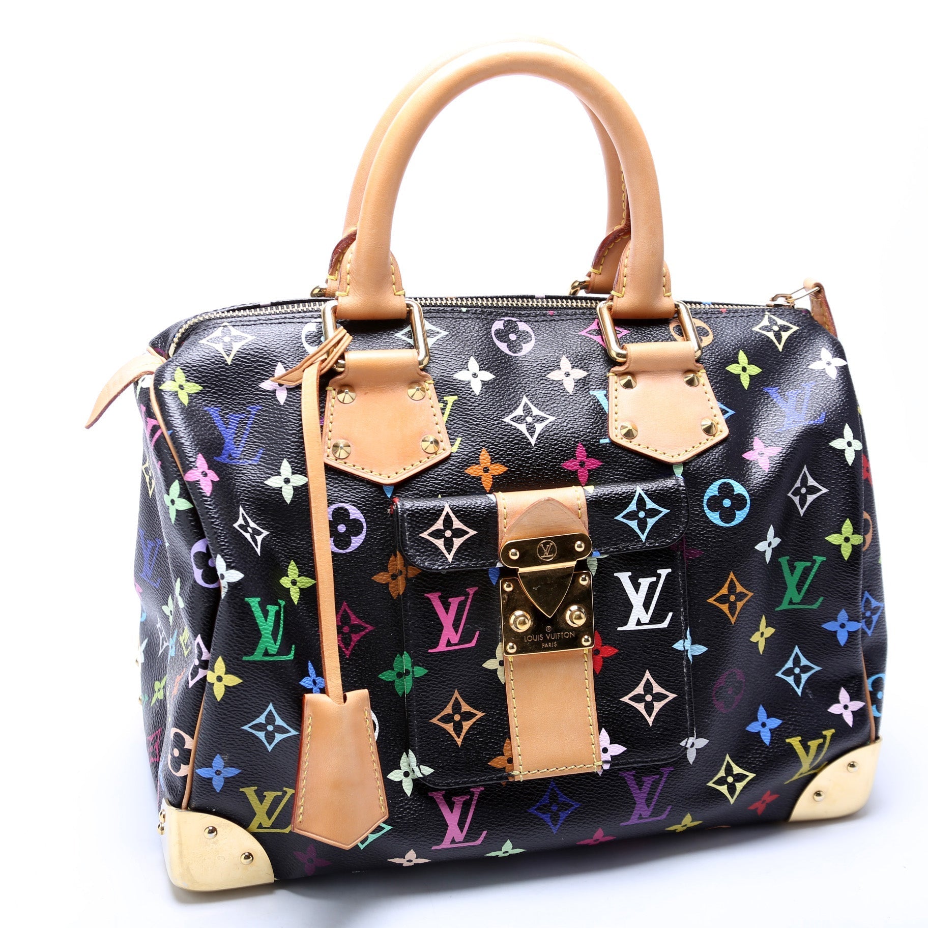 Louis Vuitton Speedy 30 Monogram Multicolor Handbag Monogram 8
