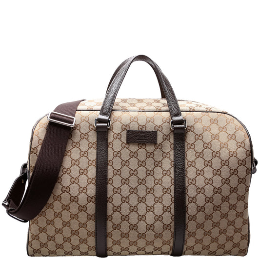 Gucci GG Boston Duffle Canvas Travel Bag Boston Duffle