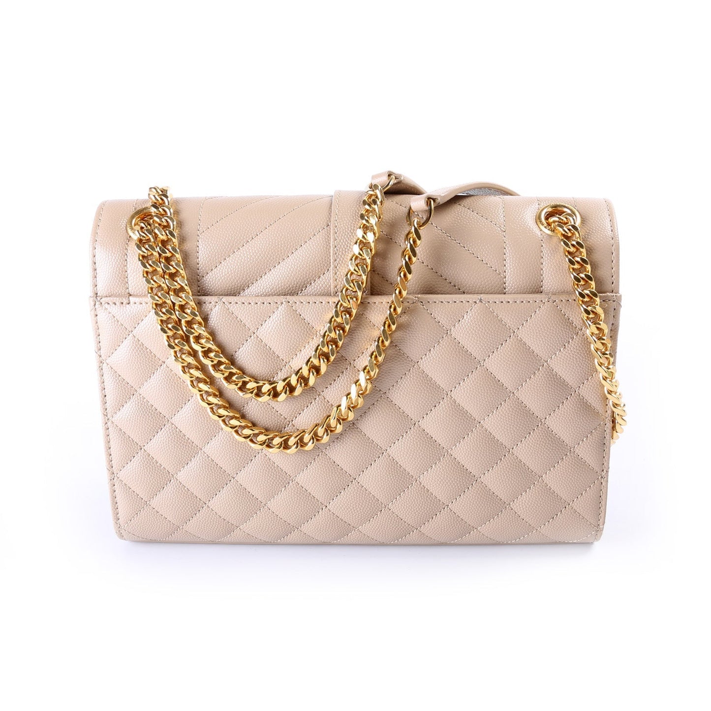 YSL Saint Laurent Envelope Grain De Poudre Triquilt Bag Medium Travel Bag