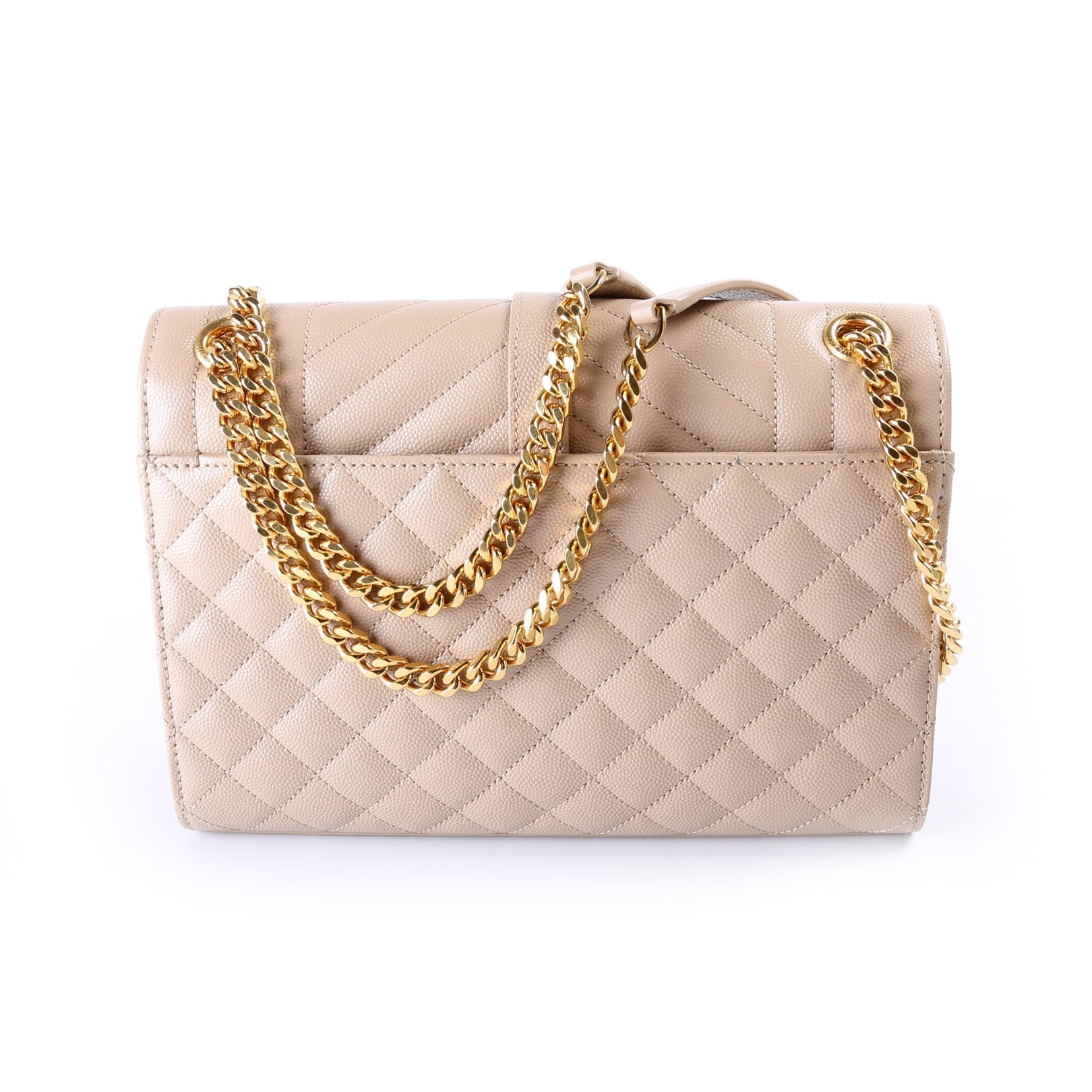 YSL Saint Laurent Envelope Grain De Poudre Triquilt Bag Medium Travel Bag