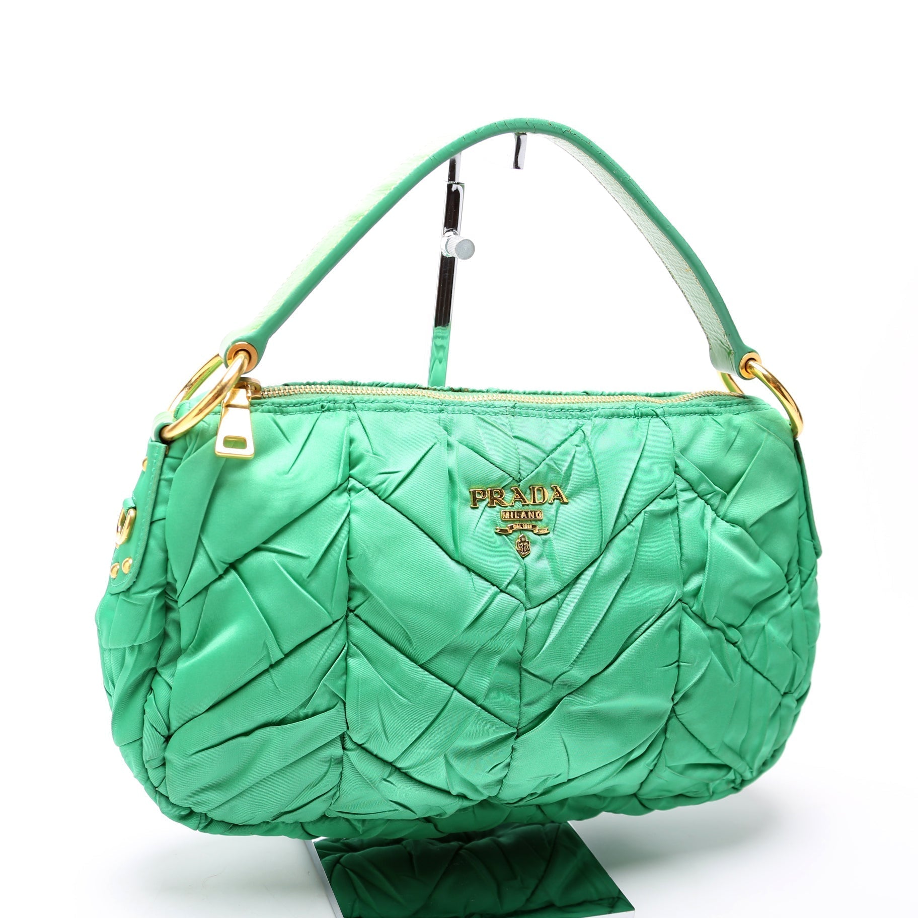 Prada Tessuto Chevron Shoulder Bag Nylon Quilted