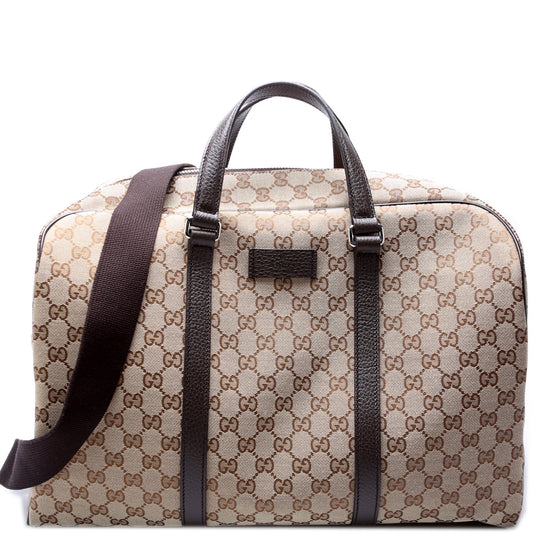 Gucci GG Boston Duffle Canvas Travel Bag