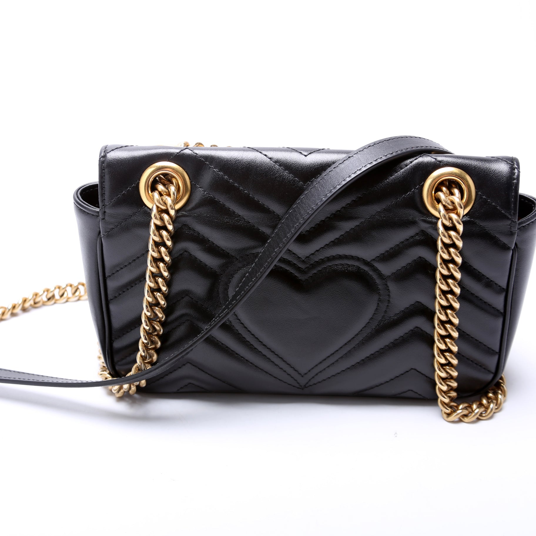 Gucci Marmont Leather Mini Flap Shoulder Bag