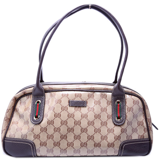 Gucci GG Crystal Princy Boston Canvas Travel Bag