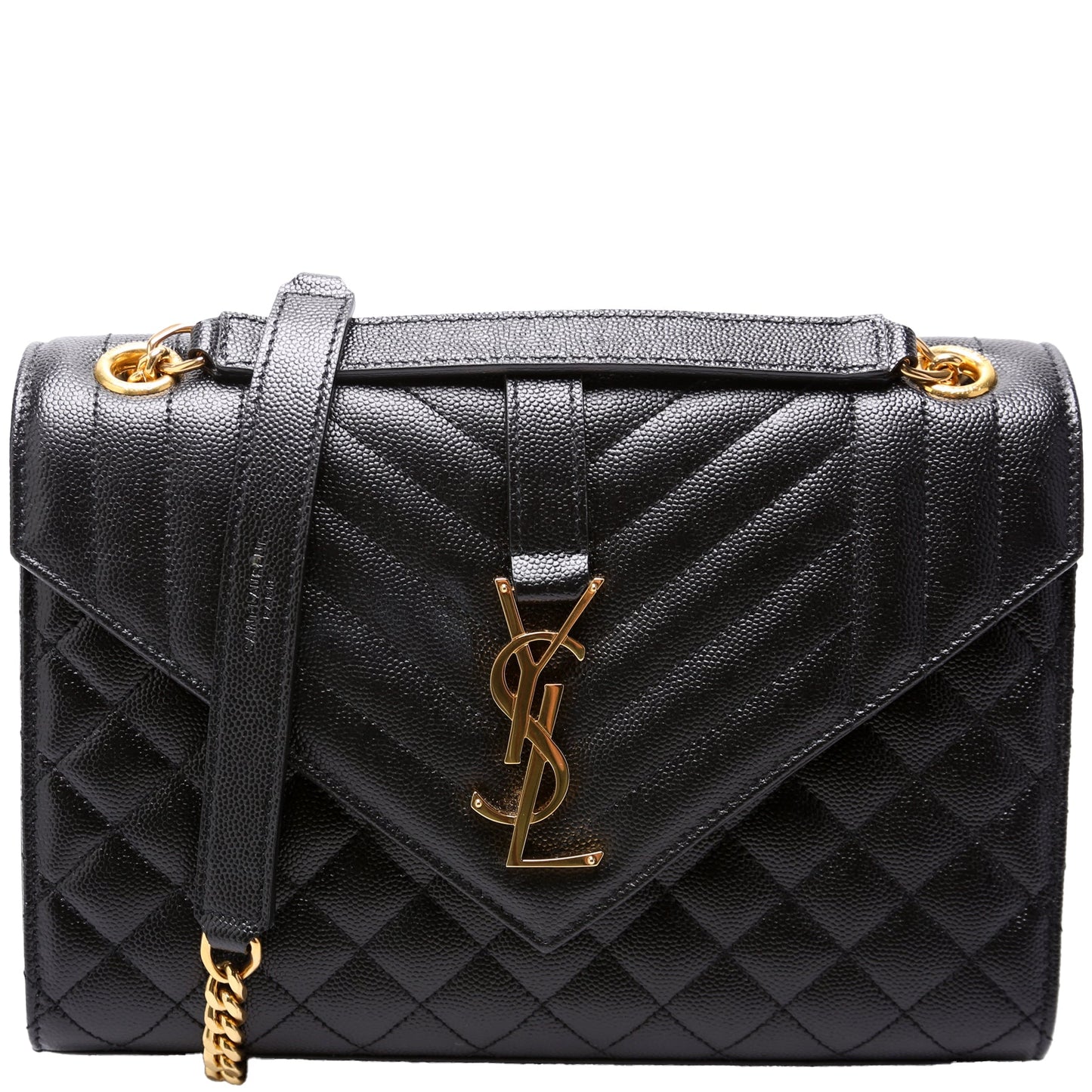 YSL Saint Laurent Saint Laurent Envelope Grain De Poudre Triquilt Medium Travel Bag