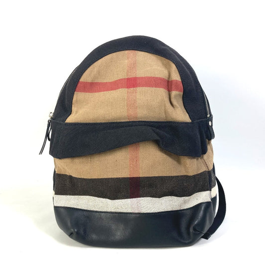Burberry Backpack Backpack Mega Check Pattern Mens Leather Canvas Beige
