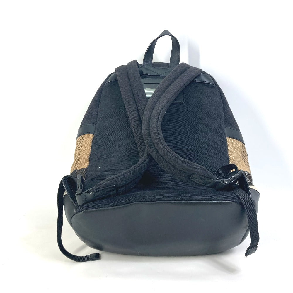 Burberry Backpack Backpack Mega Check Pattern Mens Leather Canvas Beige