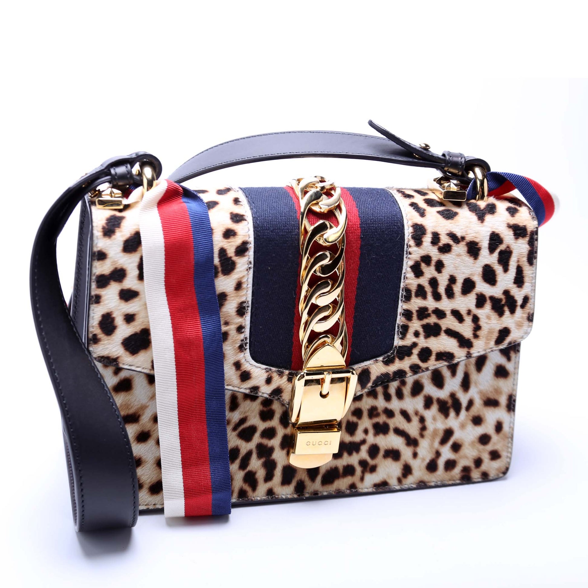 Gucci Sylvie Calfhair Small Shoulder Bag