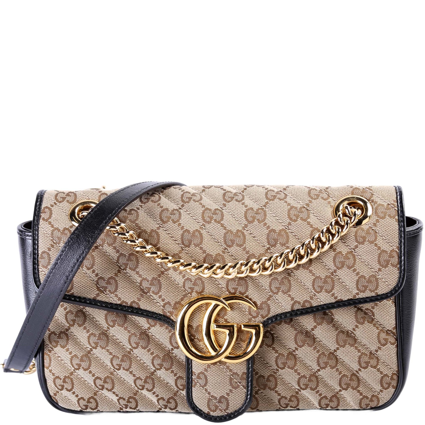 Gucci Marmont Quilted Canvas Small Flap Shoulder Bag Flap 1
