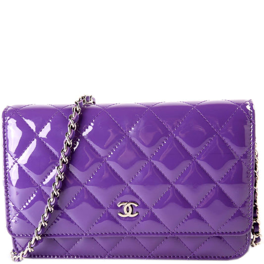 Chanel WOC Classic Quilted Patent Clutch Bag