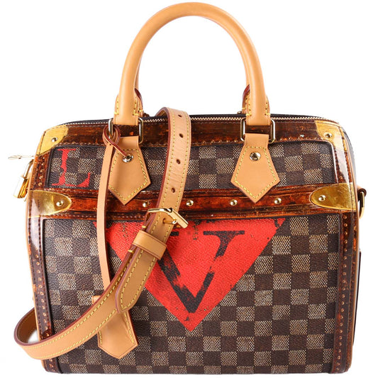 Louis Vuitton Speedy 25 Bandouliere Time Trunk Ebene Damier Handbag