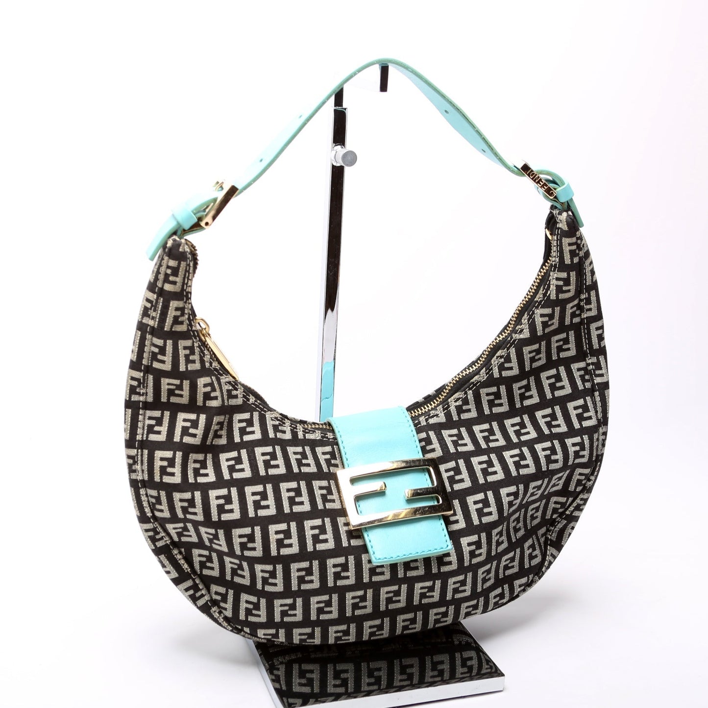 Fendi Zucchino Half Moon Hobo 8Br020 Bag Hobo Bag