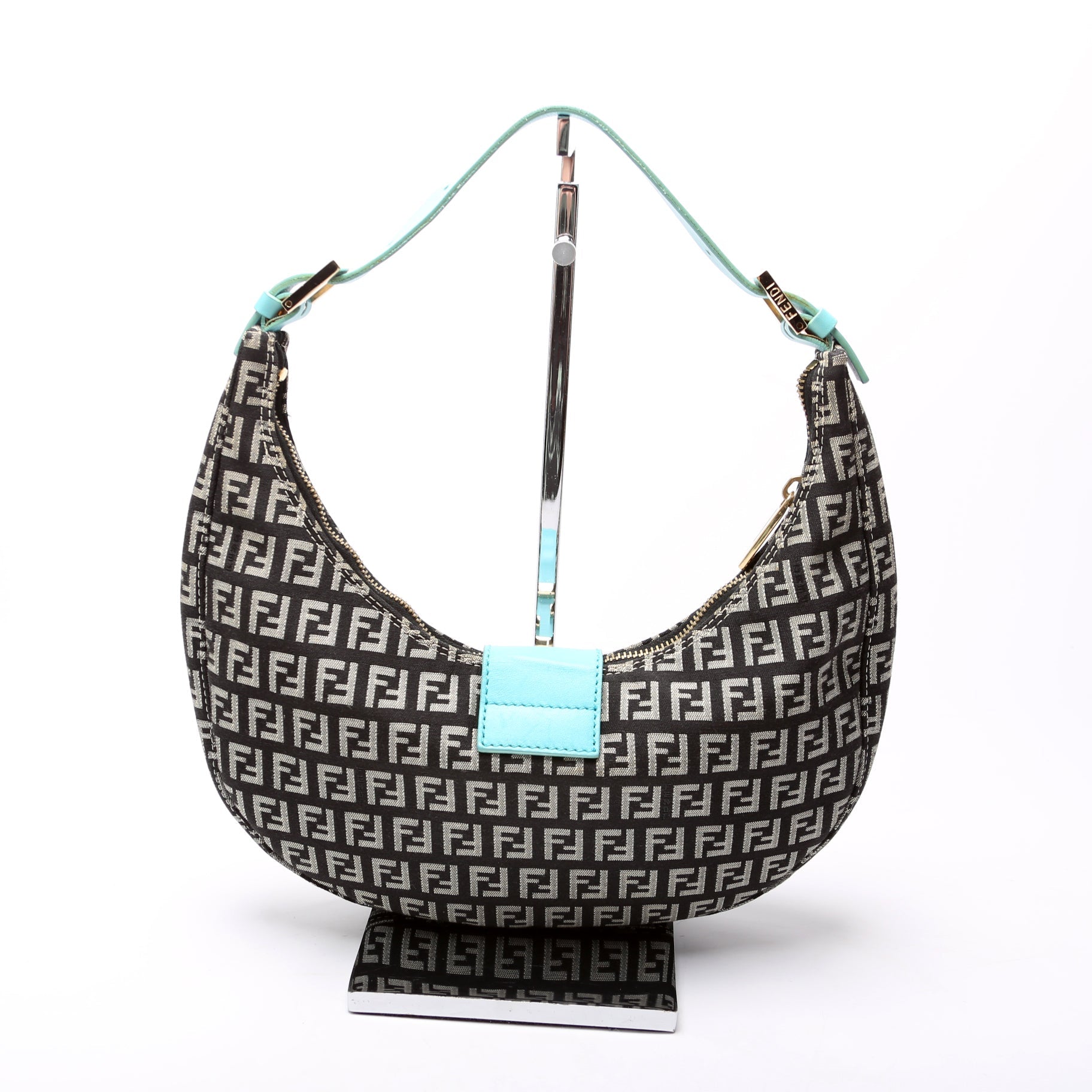 Fendi Zucchino Half Moon Hobo 8Br020 Bag Hobo Bag