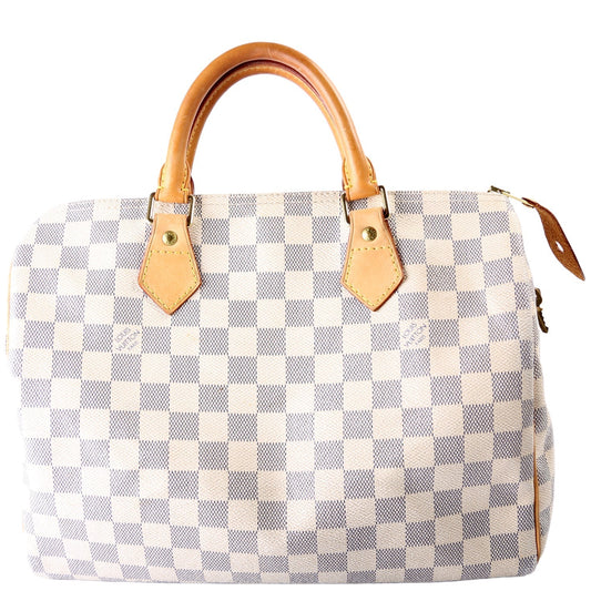 Louis Vuitton Speedy 30 Azur Damier Handbag Azur 37