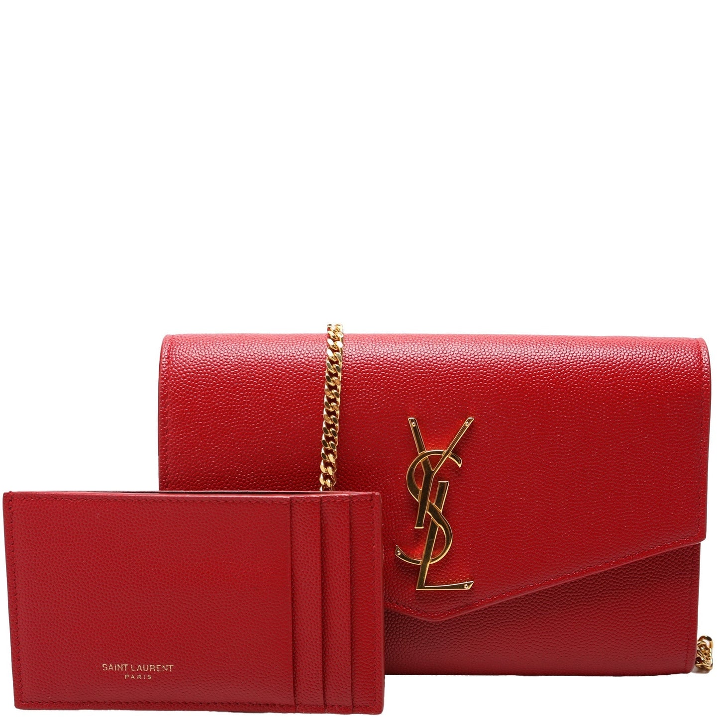 YSL Saint Laurent Saint Laurent Uptown Wallet Grain Bag Chain Travel Bag
