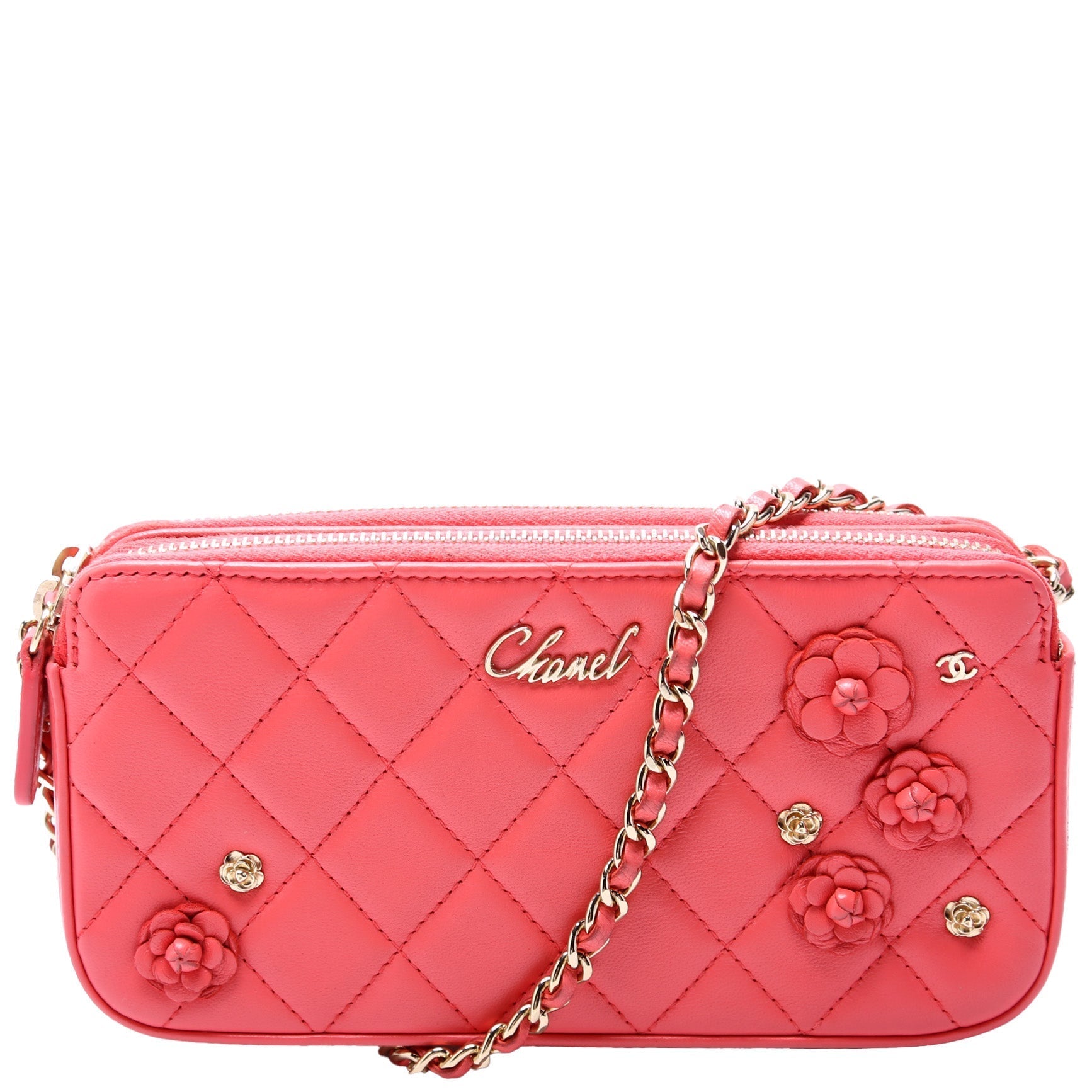 Chanel Double Zip WOC Flowers Clutch Bag