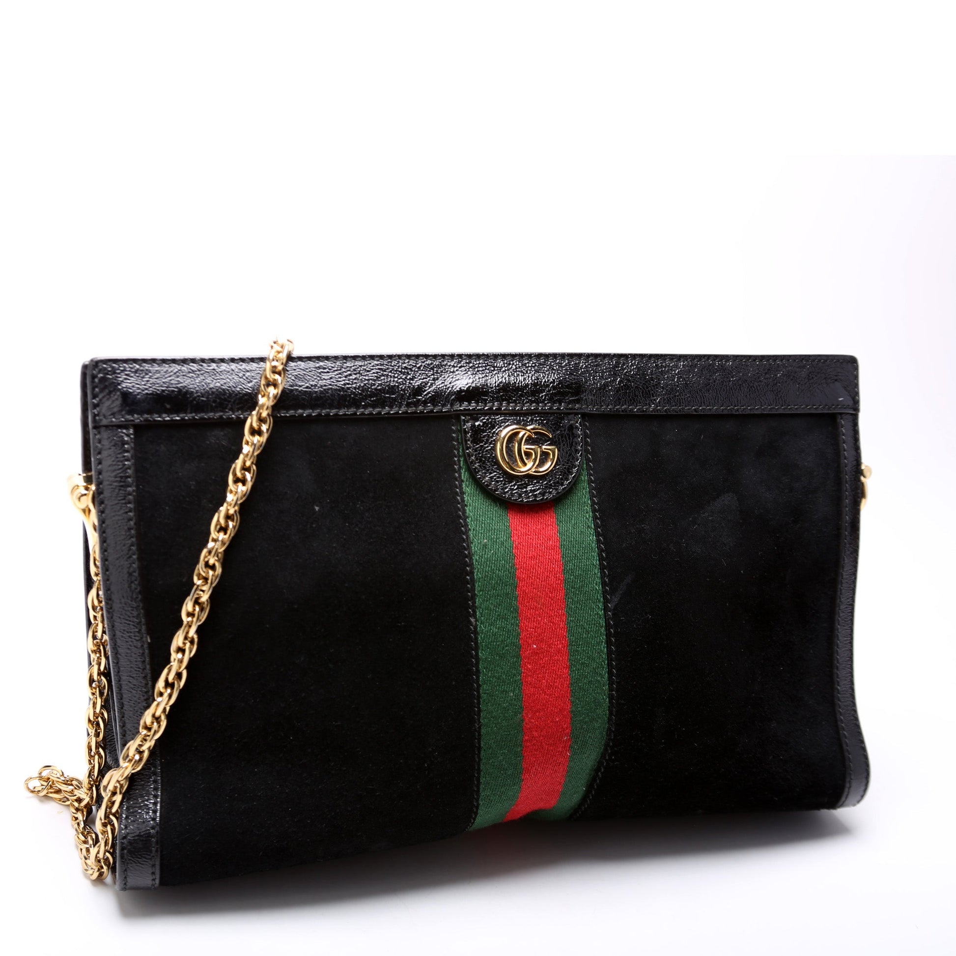 Gucci Ophidia Web Suede Medium Shoulder Bag