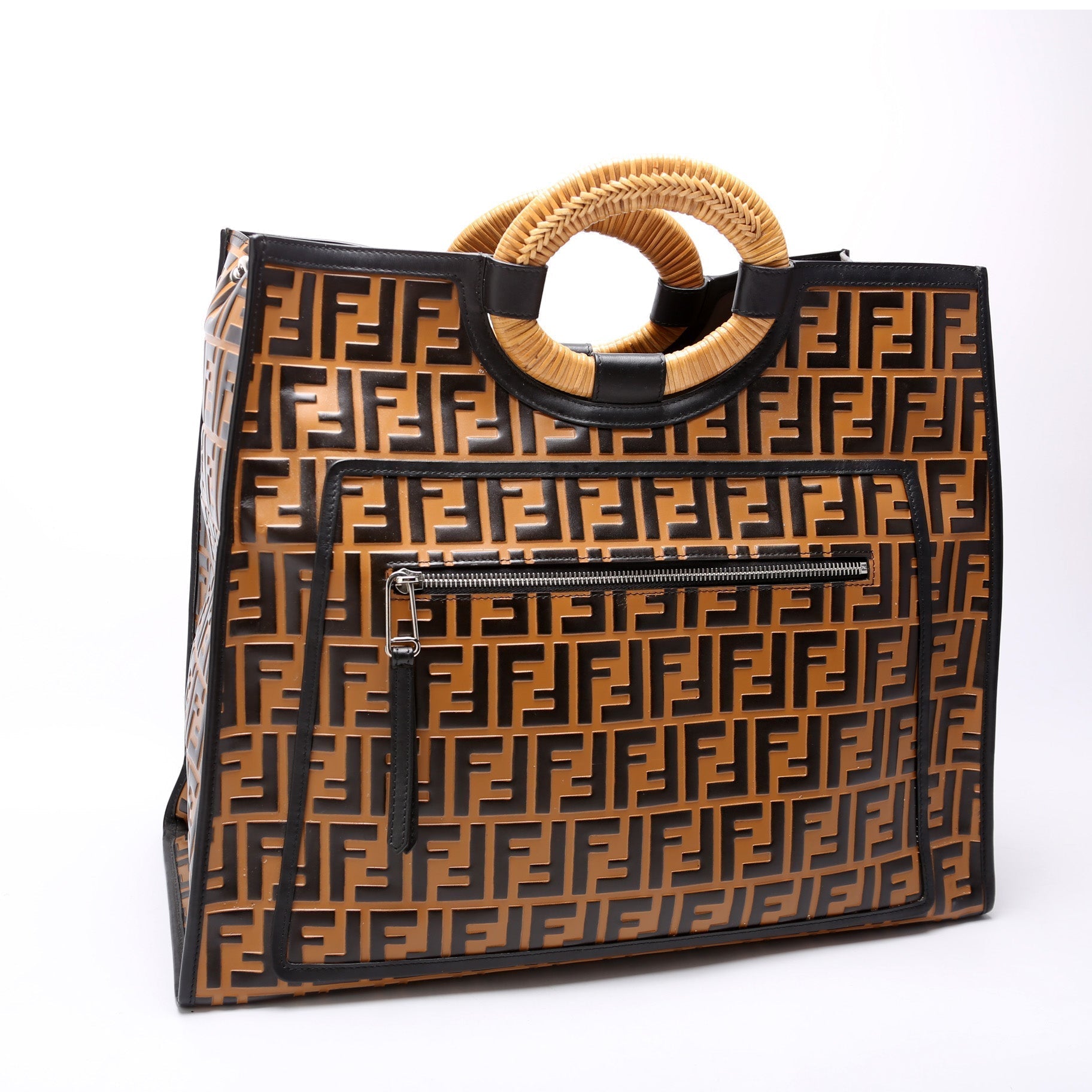 Fendi Ff Runaway Shopper 8Bh351 Bag Leather Large Travel Bag