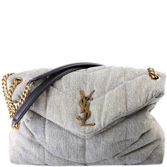 YSL Saint Laurent Saint Laurent Puffer Bag Denim Quilted Travel Bag