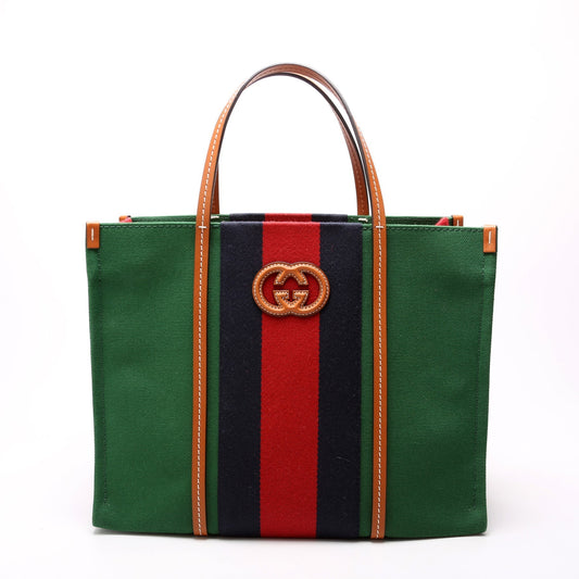 Gucci Interlocking G Web Small Tote Bag