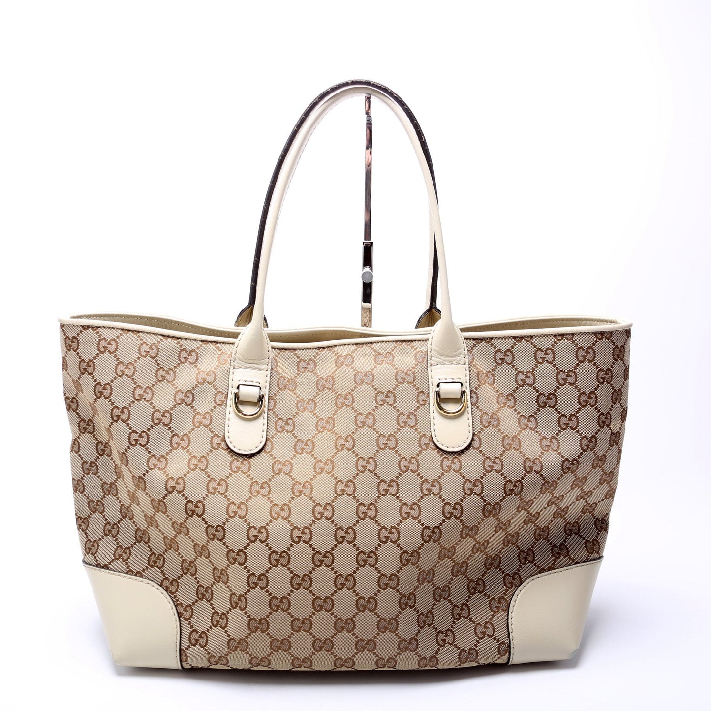 Gucci GG Heart Bit Charm Canvas Tote Bag