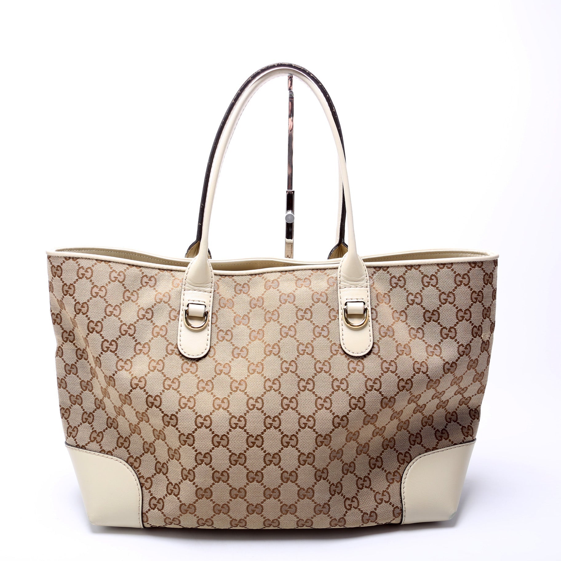 Gucci GG Heart Bit Charm Canvas Tote Bag