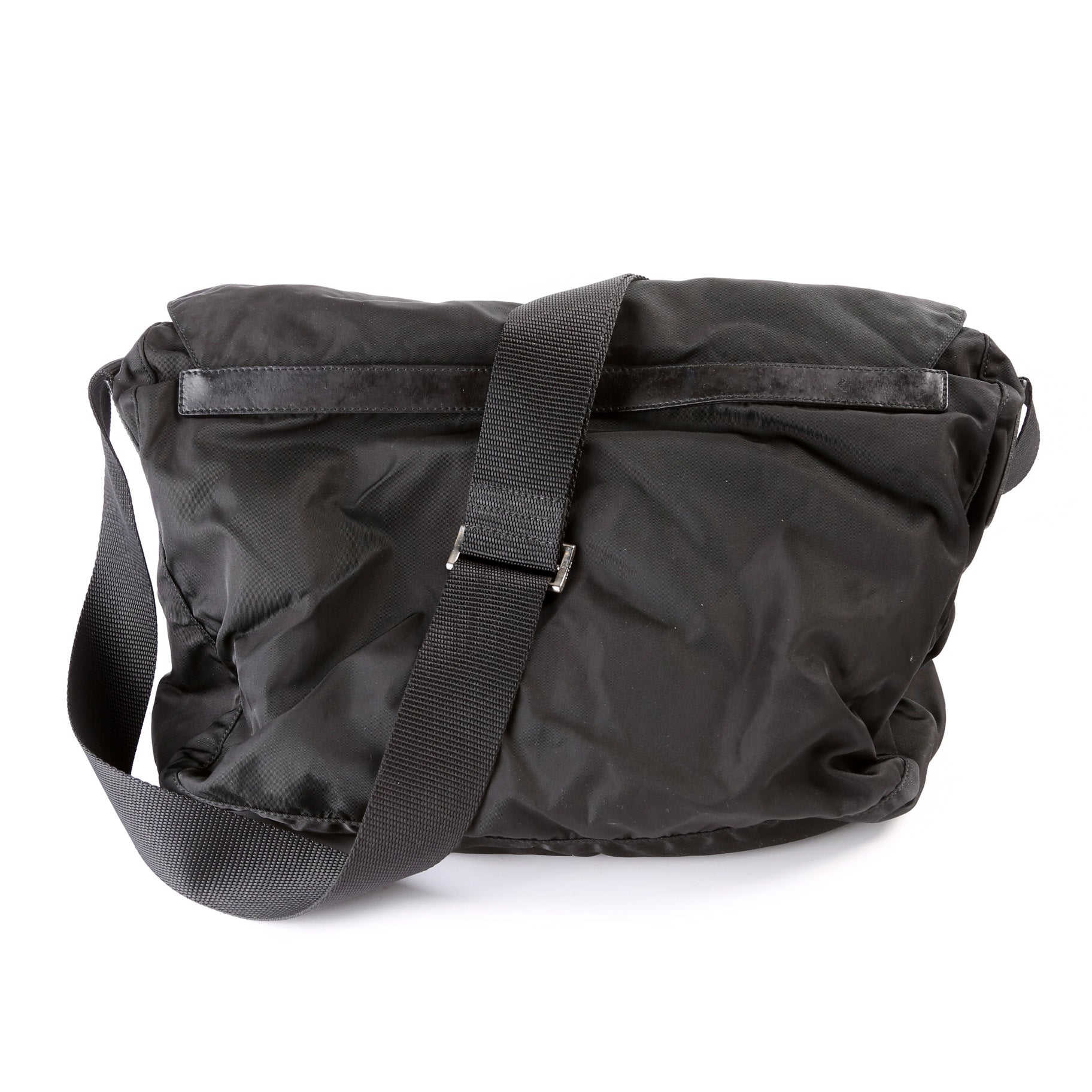 Prada Tessuto Buckle Messenger Bag Nylon Travel Bag