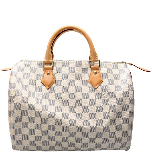 Louis Vuitton Speedy 30 Azur Damier Handbag Azur 38