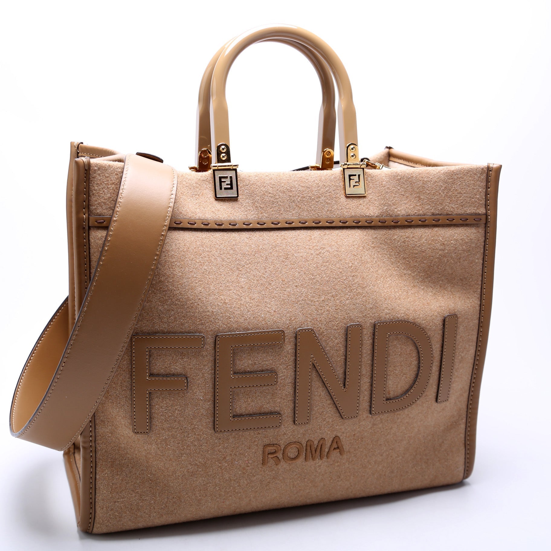 Fendi 8Bh386 Sunshine Shopper Flannel Bag Medium Travel Bag