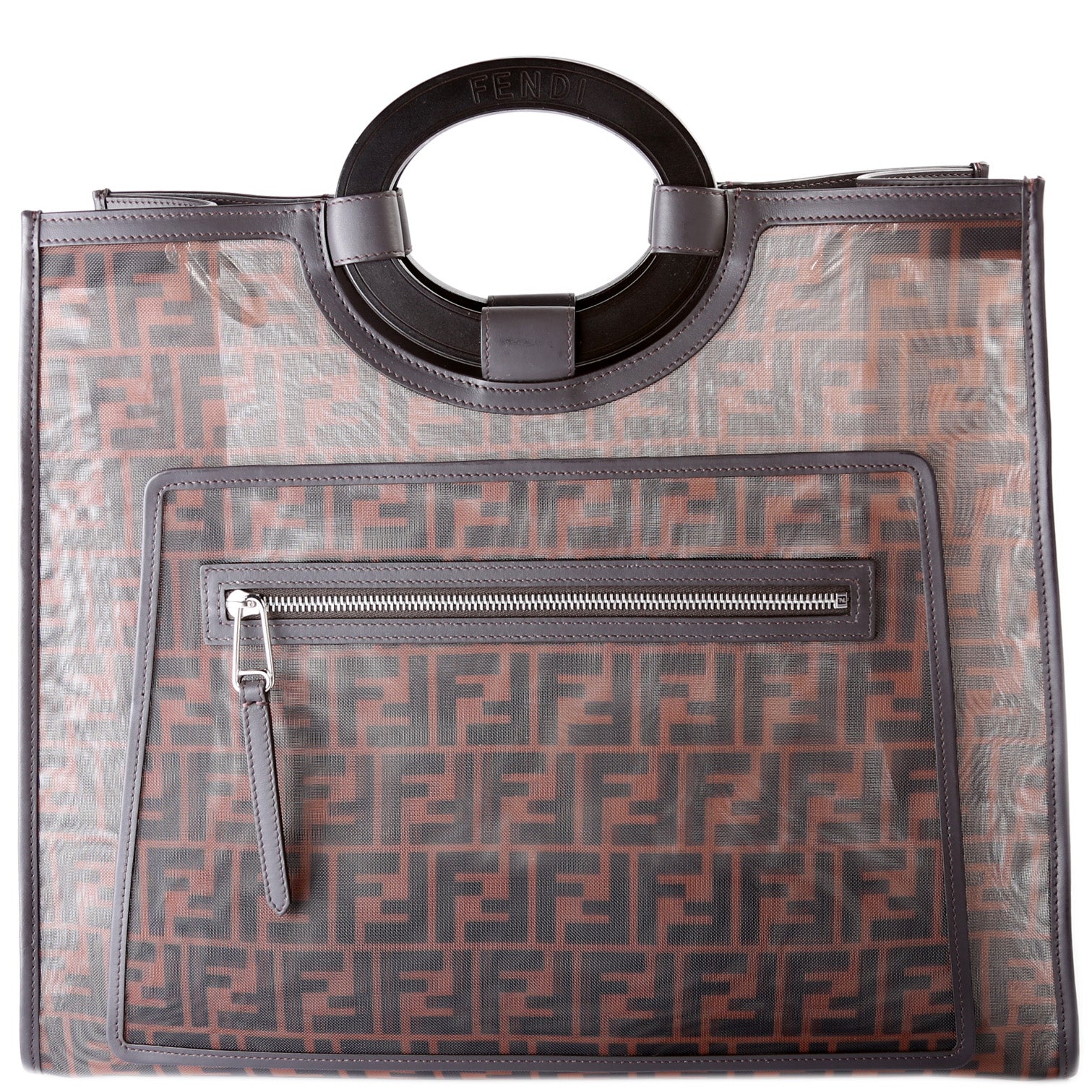 Fendi 8Bh351 Ff Mesh Runaway Shopper Bag Large Travel Bag